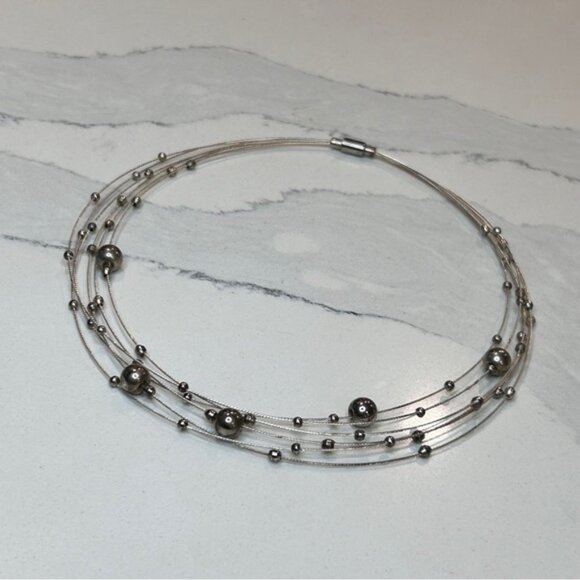 Orbit Mixed Metal Floating Ball Choker - Picture 5 of 9